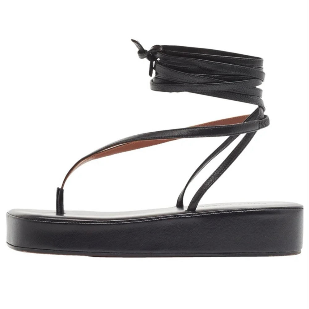 Amina Muaddi Black Sandals